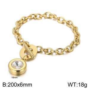 Stainless Steel Stone Bracelet - KB162156-Z