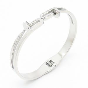 Stainless Steel Stone Bangle - KB162333-SP