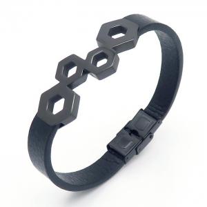 Stainless Steel Leather Bracelet - KB162373-YY