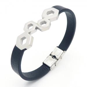 Stainless Steel Leather Bracelet - KB162375-YY