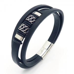 Stainless Steel Leather Bracelet - KB163191-YY