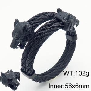 Stainless Steel Black-plating Bracelet - KB163313-KFC