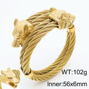 Stainless Steel Gold-plating Bracelet - KB163314-KFC
