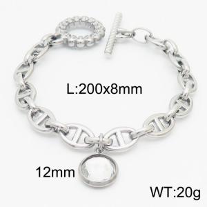 Stainless Steel Stone Bracelet - KB163469-Z