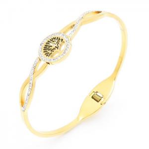 Stainless Steel Stone Bangle - KB163550-CM