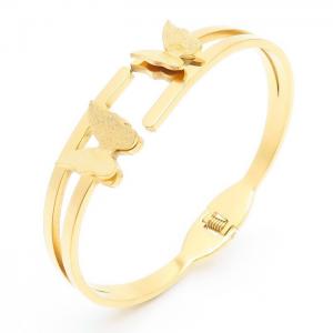 Stainless Steel Gold-plating Bangle - KB163575-CM