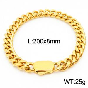 Stylish simple stainless steel Cuban chain neutral bracelet - KB164528-Z