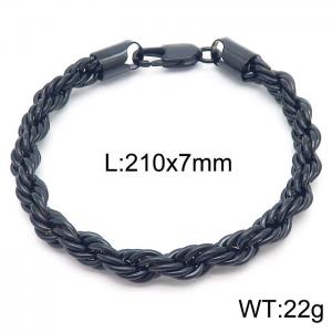 Hot sell classic stainless steel 7mm rope chain fashional individual bracelet - KB164600-Z