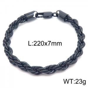 Hot sell classic stainless steel 7mm rope chain fashional individual bracelet - KB164601-Z