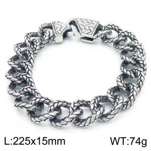 Punk style stainless steel men vintage made old bracelet - KB165136-KJX