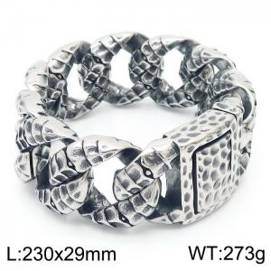 Punk stainless steel men's vintage serpentine bracelet - KB165138-KJX