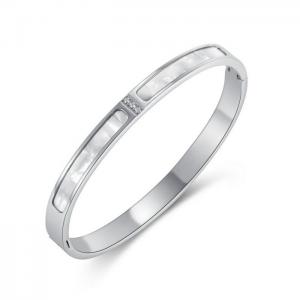 Stainless Steel Stone Bangle - KB165533-WGTY