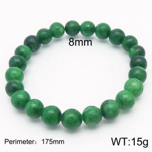8mm Natural Gemstone Green Round Beads Stretch Bracelet - KB165548-Z