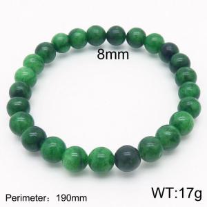 8mm Natural Gemstone Green Round Beads Stretch Bracelet.txt= - KB165549-Z