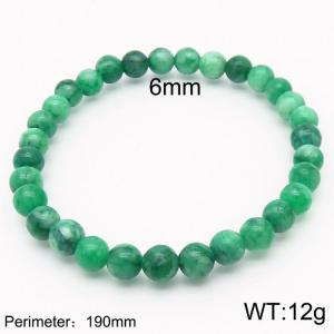 6mm Natural Gemstone Green Round Beads Stretch Bracelet - KB165555-Z