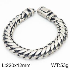 Personality Hipster men's Buckle Bracelet Retro stainless Steel braided 12mm bracelet - KB166029-KJX