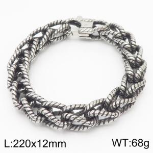 Fox Tail Chain Braided Twist Braid retro bracelet - KB166080-KJX