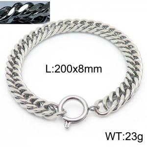 Minimalist wind neutral riding whip chain spring buckle bracelet - KB166135-ZZ