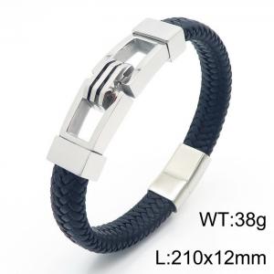 Personality titanium steel ornaments fashion casual unisex leather rope bracelet - KB166239-KFC