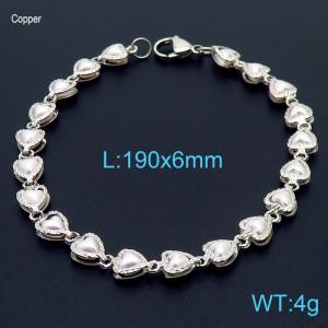 Temperament INS Creative Shell Heart Bracelets Copper Womens Jewelry Bracelet Bangle - KB166502-Z