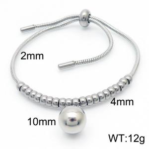 Women Jewelry Stainless Steel Bead Pendant Adjustable Bracelets Keel Chain - KB166509-Z
