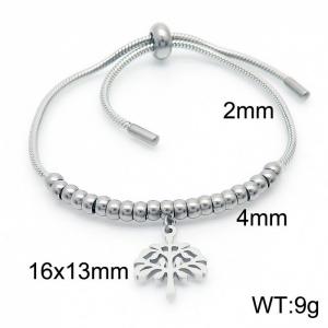 Fashion Jewelry Adjustable Bracelets Stainless Steel Tree Pendant Bead Keel Chain Snake Chain - KB166518-Z