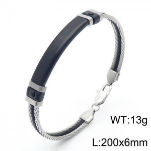Fashion stainless steel multilayer steel wire color mixing cast bracelet - KB166757-KLHQ