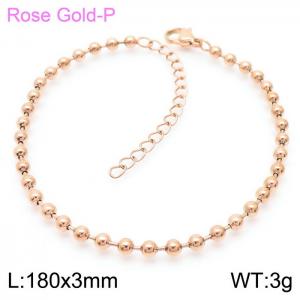 Stainless Steel Bead Chain Bracelets Women Rose Gold Color - KB166898-Z