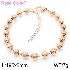 Stainless Steel Bead Chain Bracelets Women Rose Gold Color - KB166904-Z
