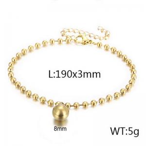 3mm Beads Chain Bracelet Women Stainless Steel 304 With Big Bead Charm Gold Color - KB167256-Z