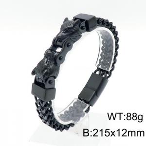 Stainless Steel Black-plating Bracelet - KB167468-KFC