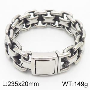 235mm Men Stainless Steel Welded Double O-Chains Bracelet - KB167701-KJX