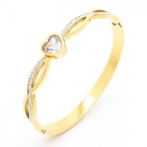 Stainless Steel Stone Bangle - KB167778-HM