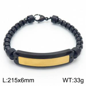 Black Stainless Steel Square Pearl Chain Bracelet For Men Fashion Charm Jewelry - KB167901-KLHQ