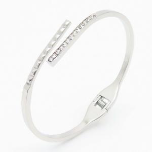 Stainless Steel Stone Bangle - KB168077-HM