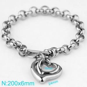 Stainless steel heart-shaped bracelet - KB168272-Z