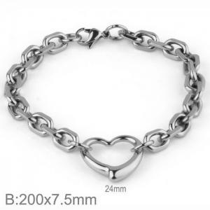 Stainless steel heart-shaped bracelet - KB168273-Z