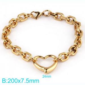 Stainless steel heart-shaped bracelet - KB168274-Z