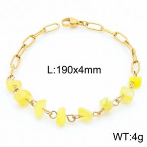 Versatile Titanium Steel Gold Gem 4mm Gold Bracelet - KB169076-Z