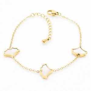 Link Chain Bracelet Women Stainless Steel With Maple Leaf Accessories Gold Color - KB169157-HM