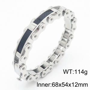 Fashionable Stainless Steel Bicycle Chain Bracelet for Men Color Silver - KB169323-KFC