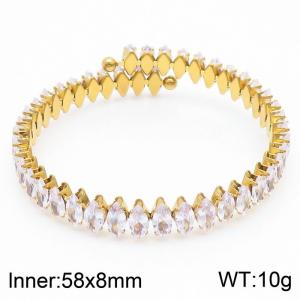 Stainless steel diamond bracelet European and American fashion 18K gold adjustable geometry bracelet - KB169675-GG