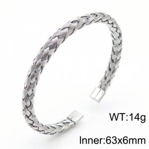 Fashion all-match stainless steel braided wire bracelet - KB169705-XY