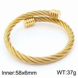 Fashion simple stainless steel wire Wiya wire open bracelet - KB169706-XY