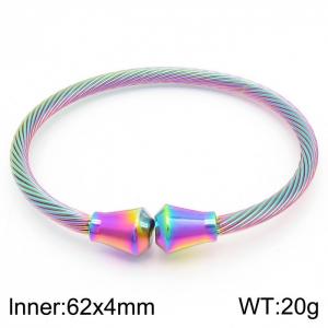 Fashion simple stainless steel wire Wiya wire open bracelet - KB169713-XY