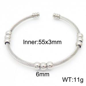 Titanium steel Adjustable wire braided round bead Gold bracelet for ladies - KB169715-XY