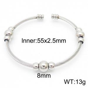 Titanium steel Adjustable wire braided round bead Gold bracelet for ladies - KB169719-XY
