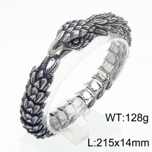 316L stainless steel cast dragon scale snake body eagle beak bracelet - KB169954-KJX