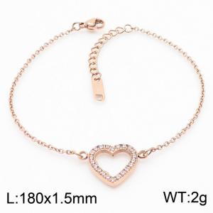Lightweight Love Bracelet With CZ Adjustable Gold Stainless Steel Bracelet - KB169956-KLX