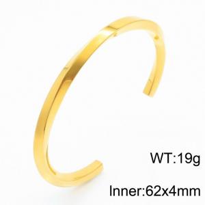 Stainless steel simple and fashionable C-shaped adjustable opening charm gold bracelet - KB170015-K